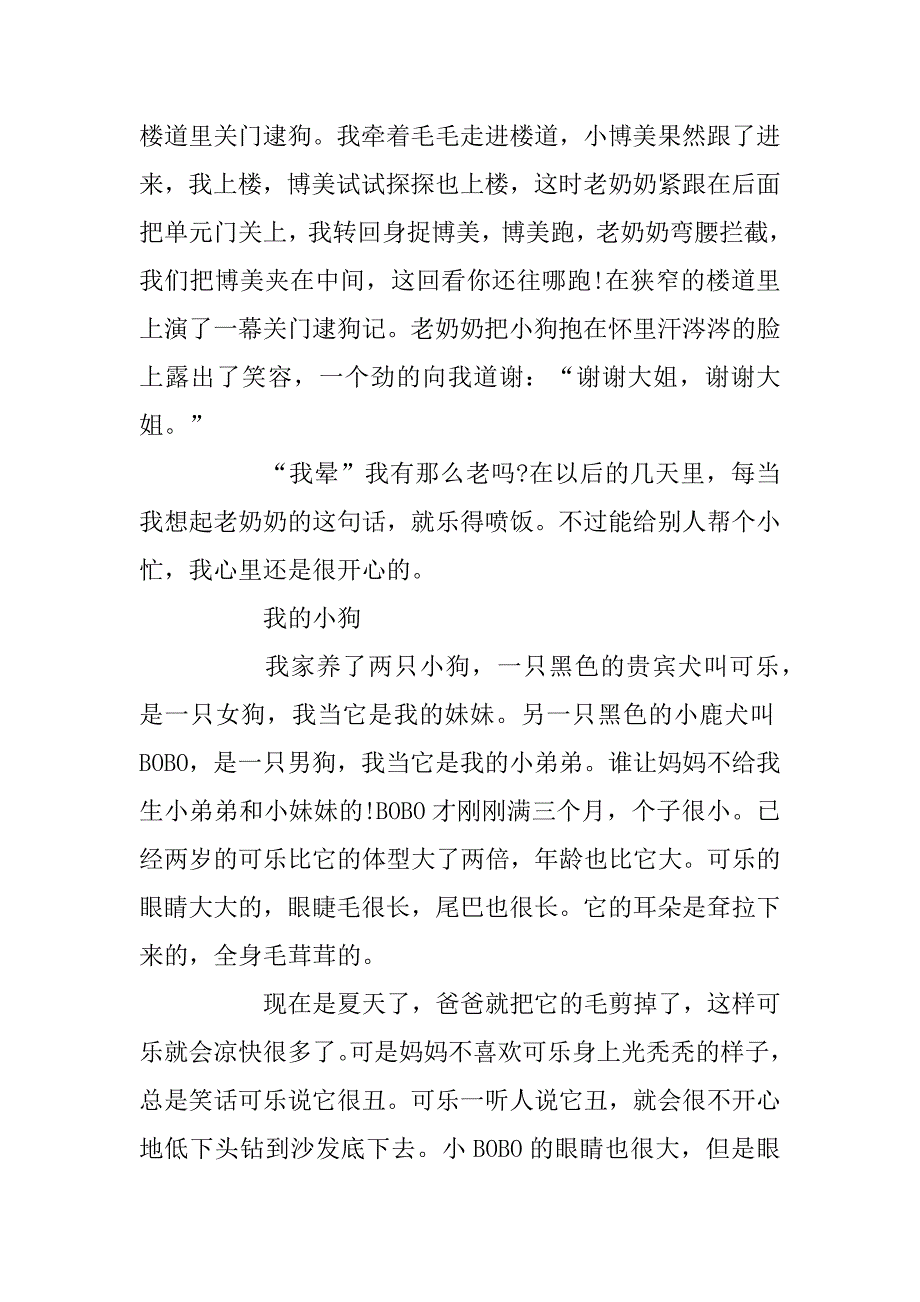 2023年狗 作文精选5篇 700字_第4页