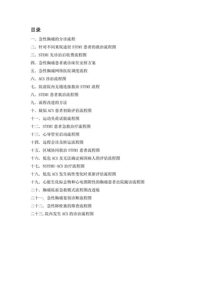 急性胸痛诊治流程图