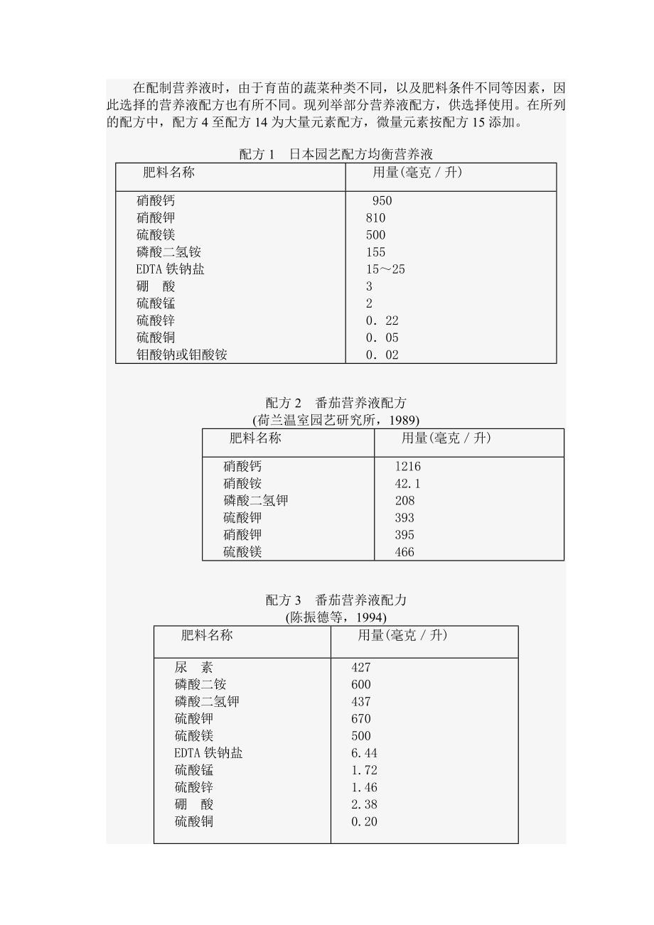 无土栽培(营养液配方).doc_第1页