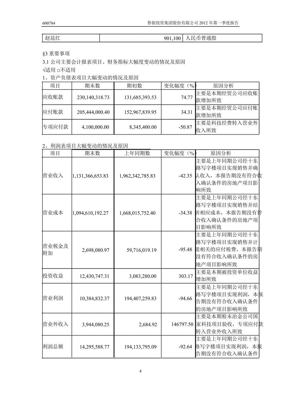 600784鲁银投资第一季度季报_第5页