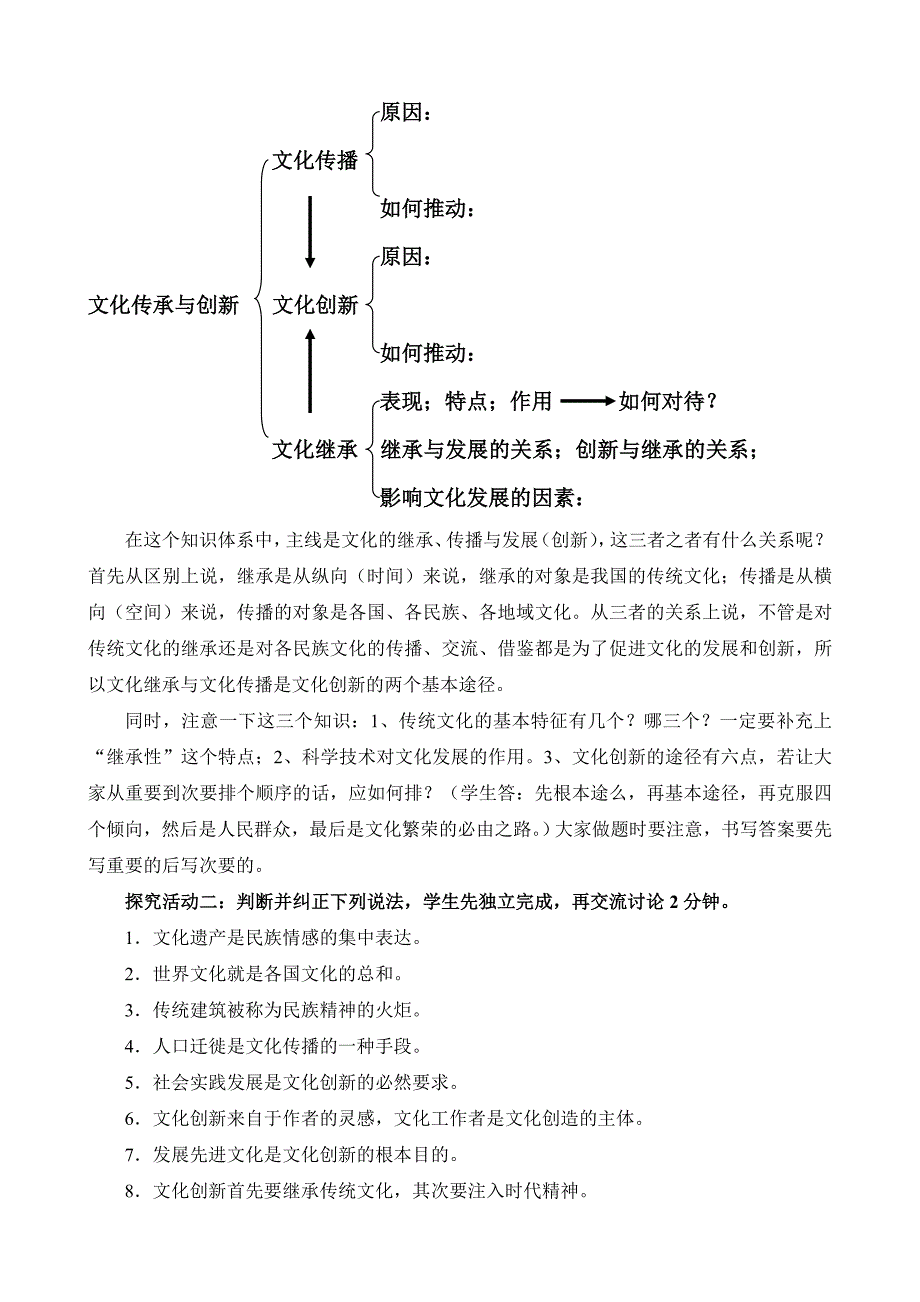 《文化传承与创新》复习课教案_第2页