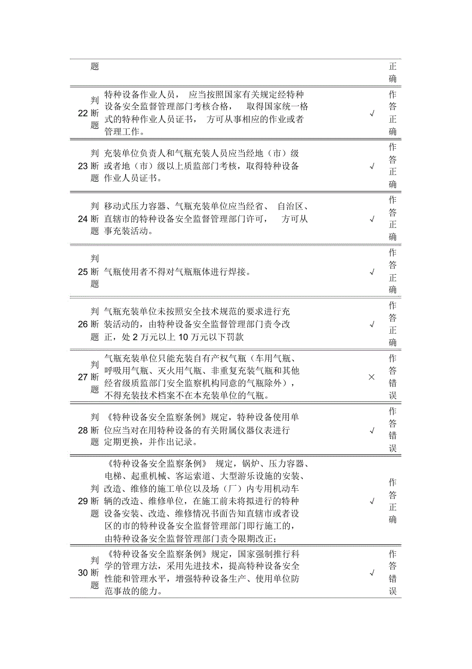 车用气瓶充装P5上机考试题第4套(含答案)要点_第3页