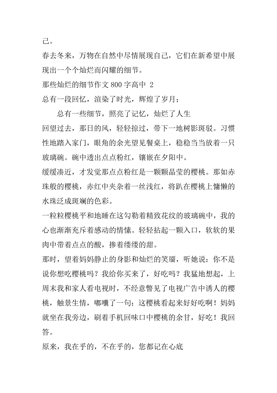 2023年年度那些灿烂细节作文800字高中2篇_第3页