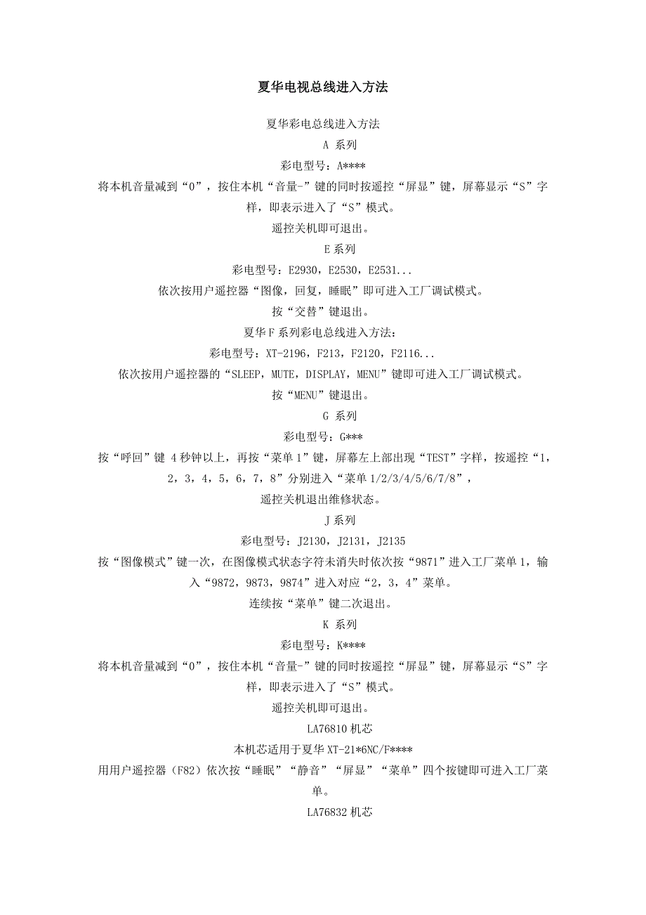 夏华电视总线进入方法_第1页