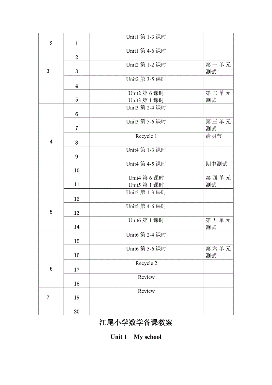 新版PEP英语四年级下册全册教案_第3页