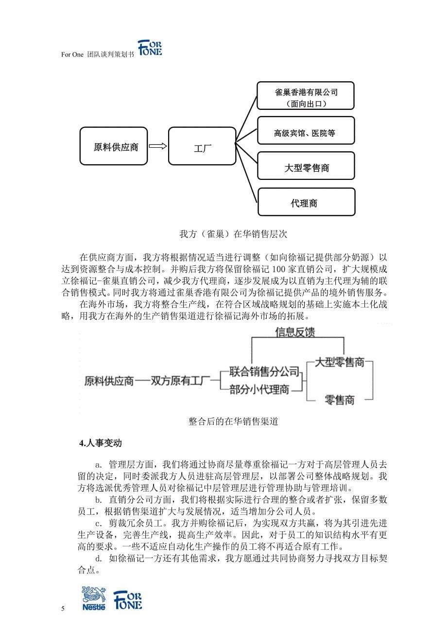 徐福记收购雀巢谈判方案,雀巢方_第5页