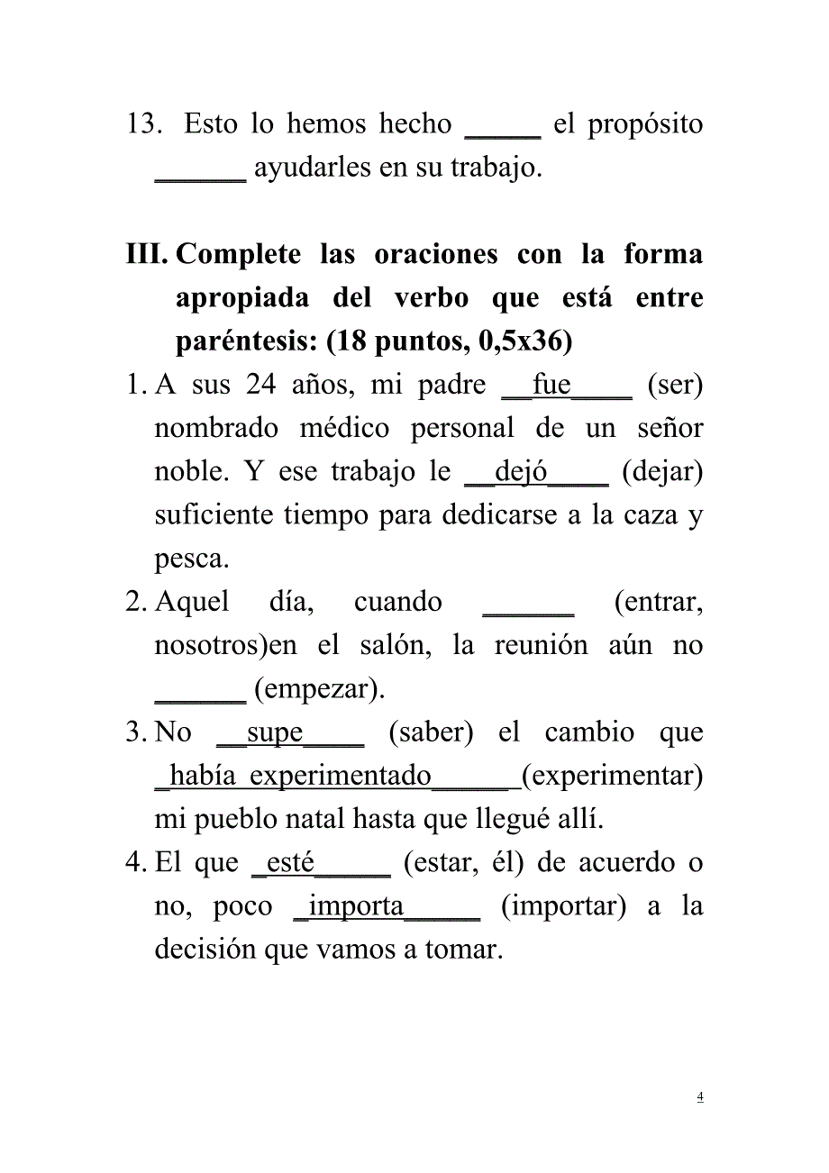 2007年西班牙语专业四级笔试试题(部分答案)_第4页