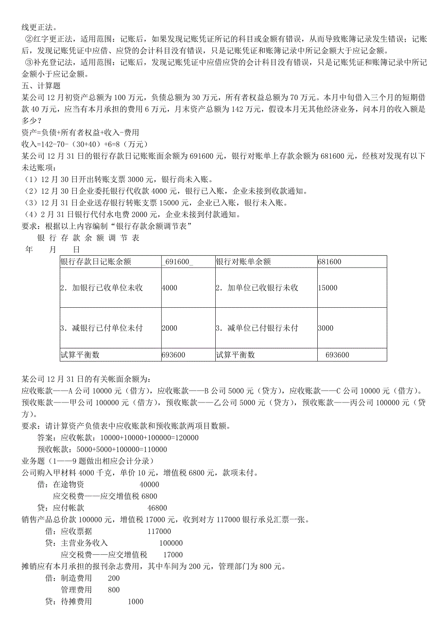 山东大学网络教育基础会计学模拟题及答案(改)_第2页