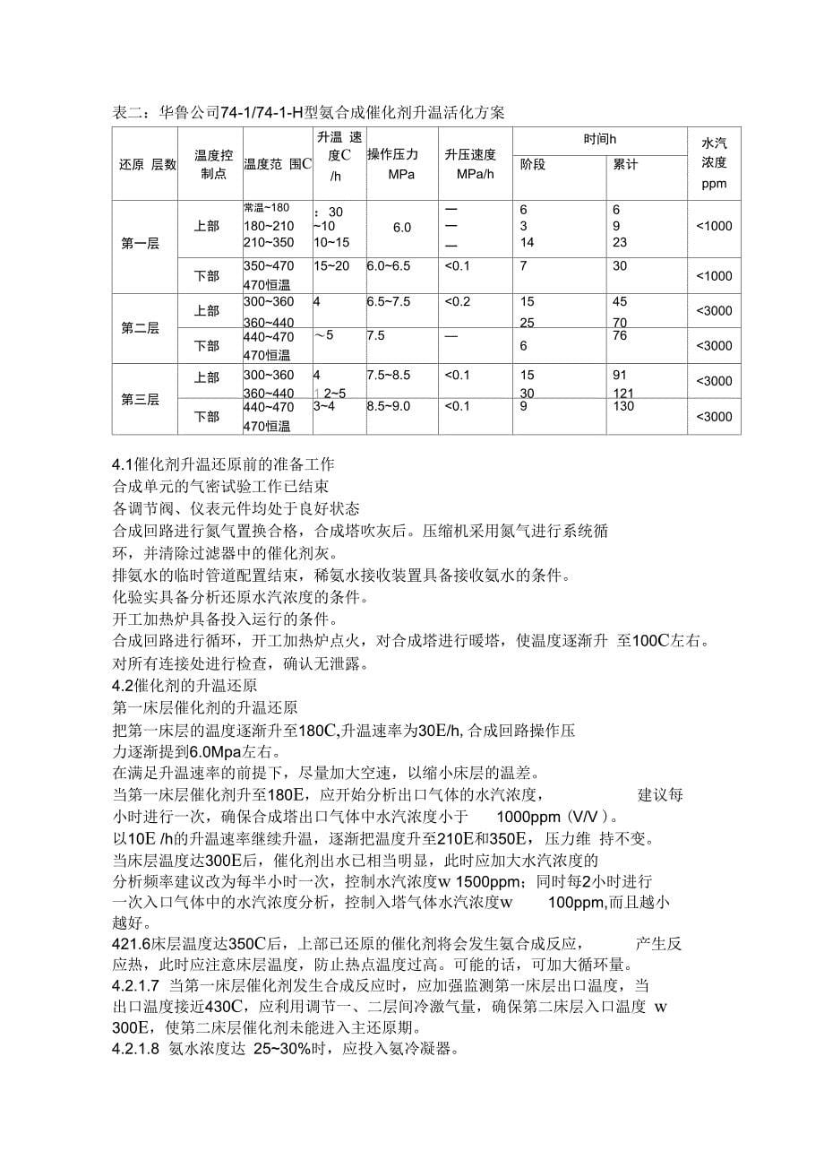 氨合成催化剂装填升温专业技术方案_第5页