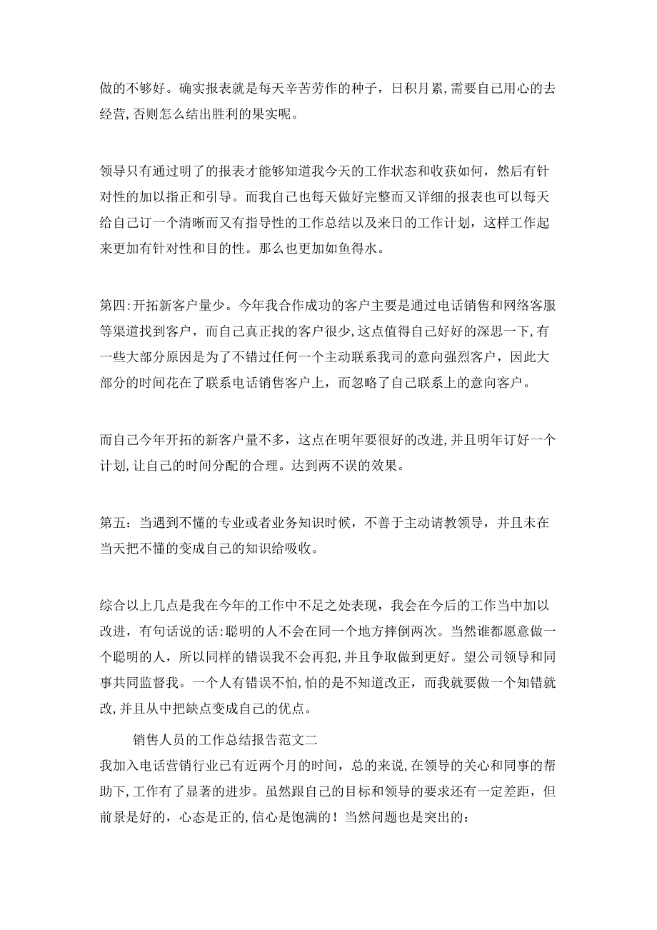 销售人员的工作总结报告_第2页