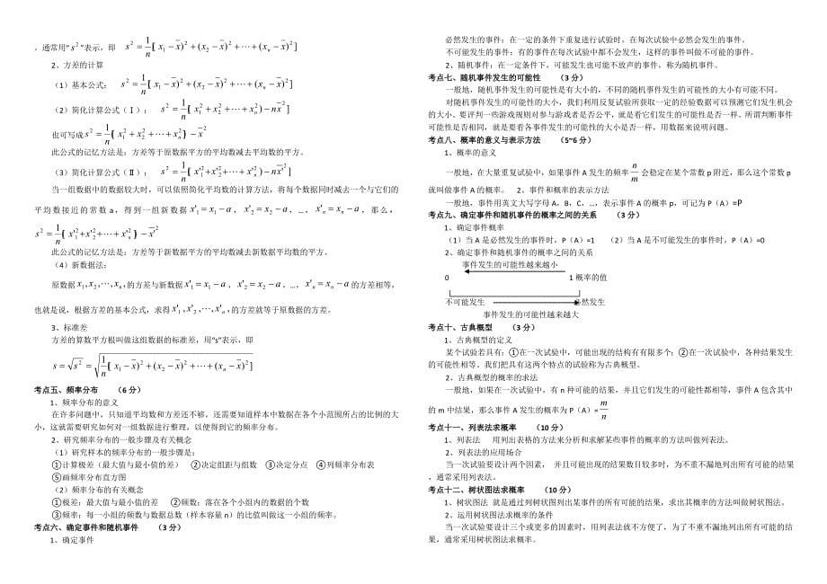 初中数学 知识点总结_第5页