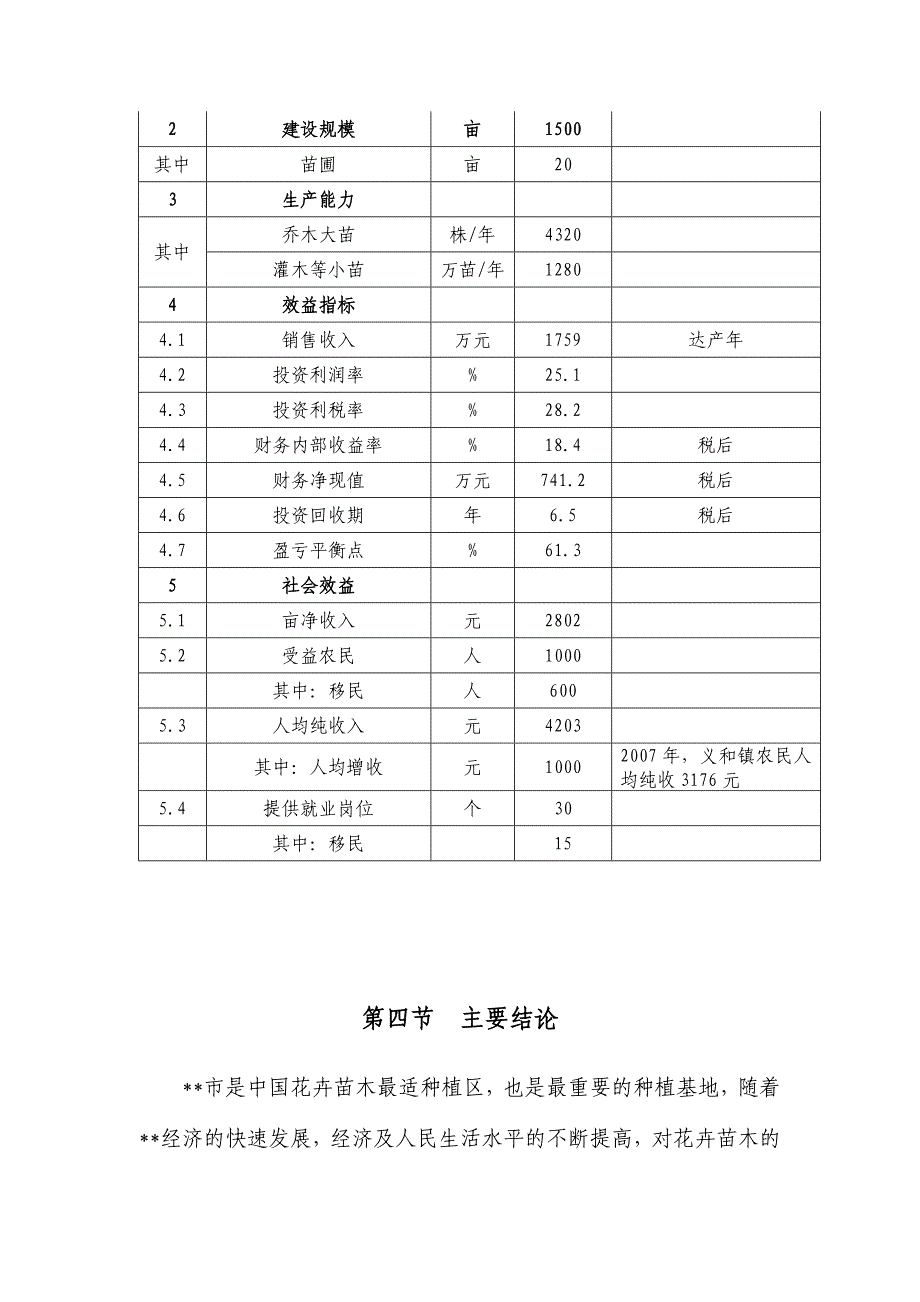 现代农业生态园花卉苗木基地工程建设项目可行性报告_第4页