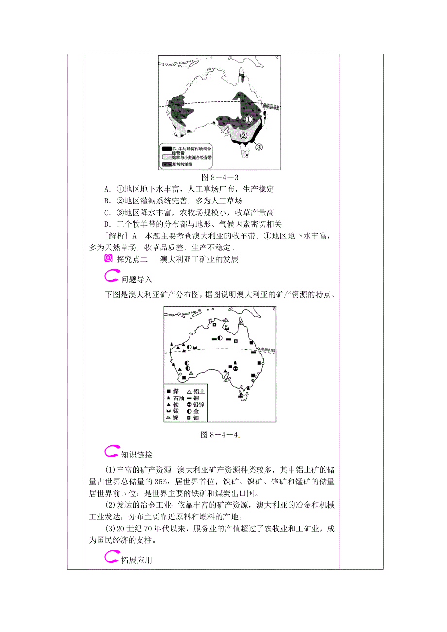 新教材 湖南省邵东县七年级地理下册8.4澳大利亚教学案人教版_第4页