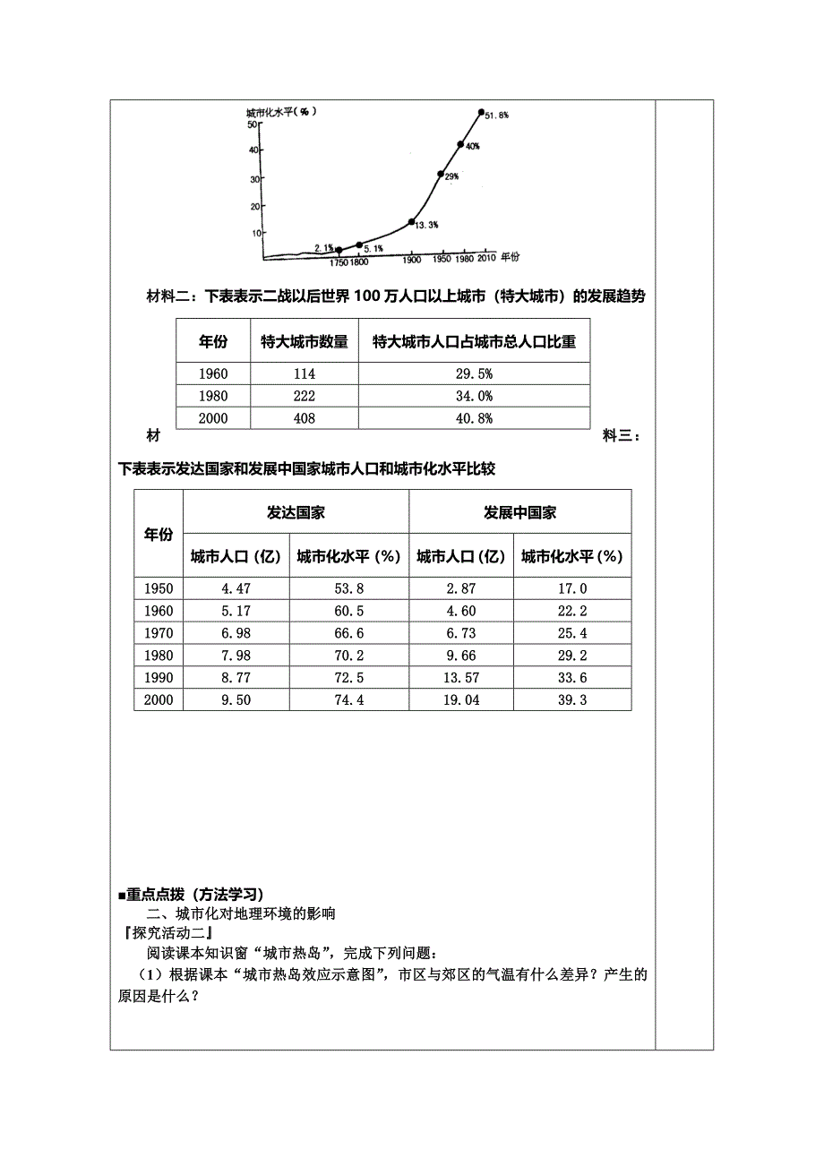 江苏省滨海县八滩中学高中地理必修二 学案 2.1城市发展与城市化2_第3页