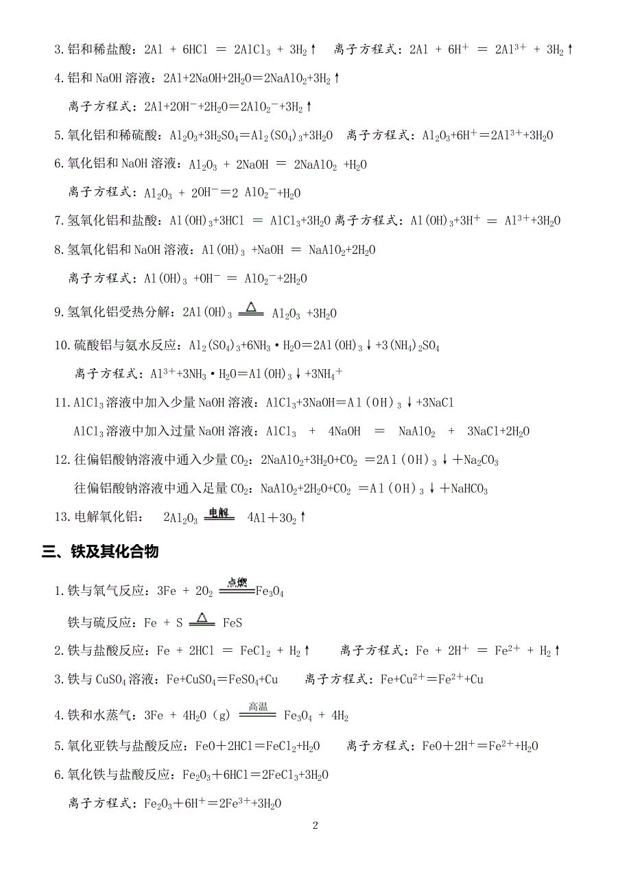 (word完整版)化学必修一方程式总结-推荐文档.doc_第2页