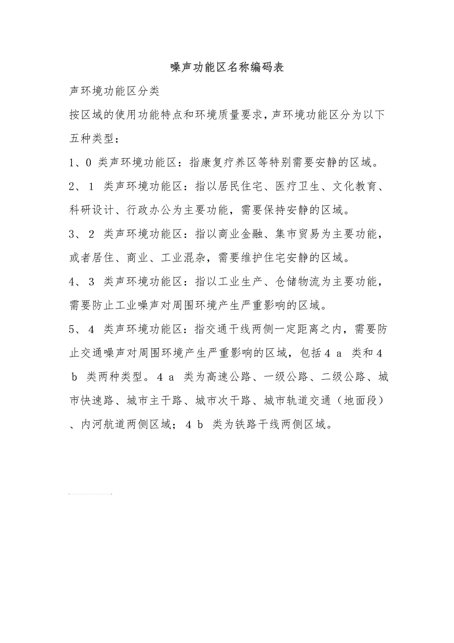 噪声功能区名称编码表_第1页