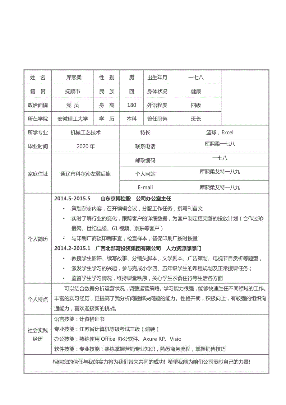 个人简历表格2022_第3页