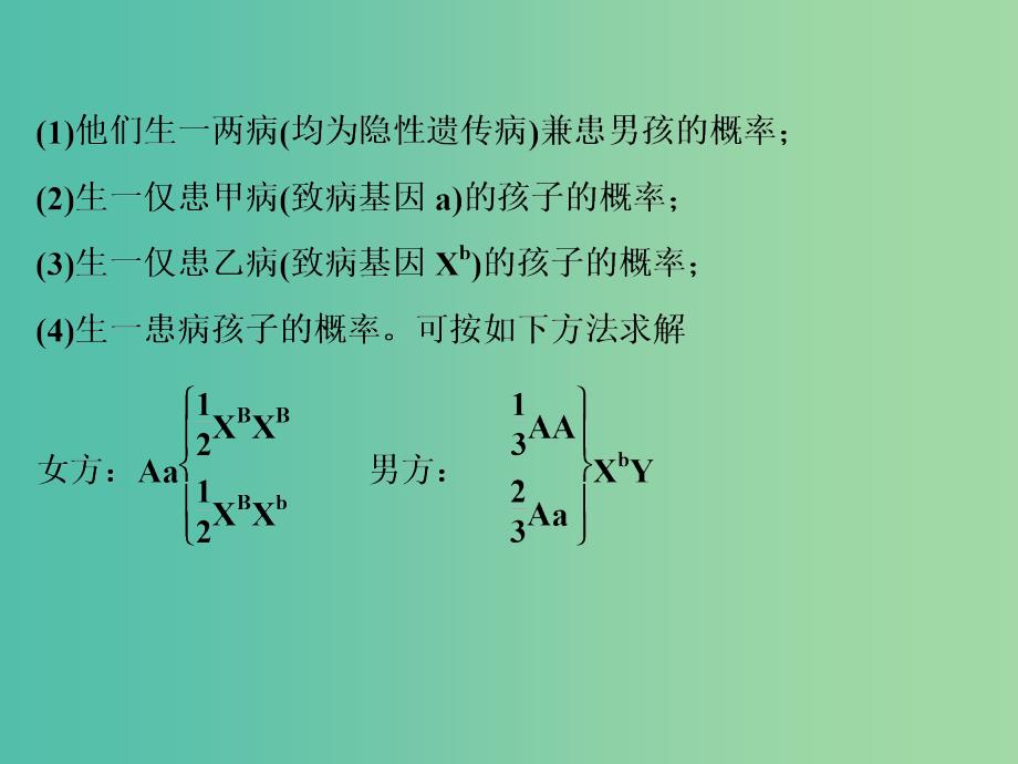 高考生物一轮复习 遗传病概率求解、“正常人群”中“杂合子” 取值及电泳图谱辨析课件.ppt_第3页