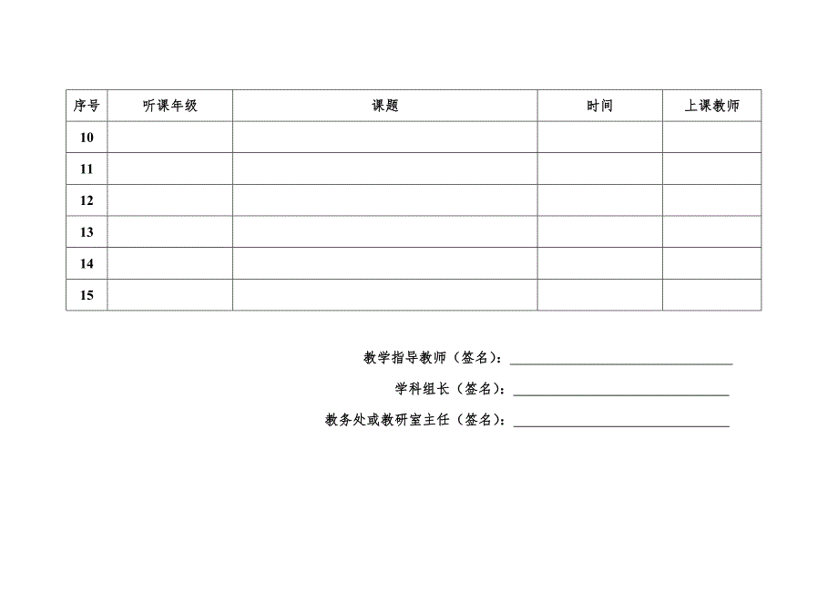 中小学校本培训听课记录一览表和教师听课记录表-教师培训表_第2页