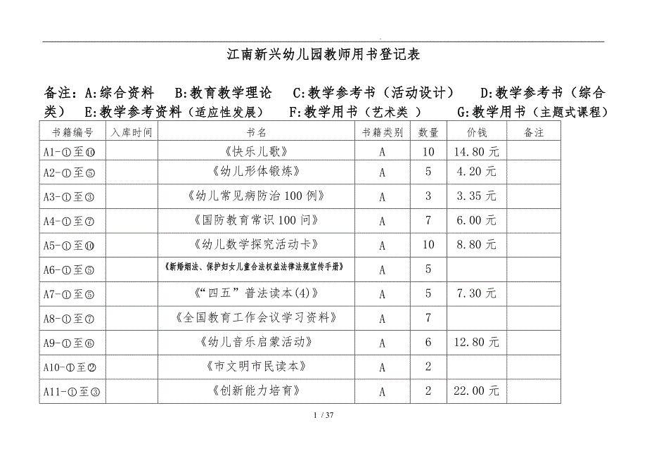 老师用书统计表_第1页