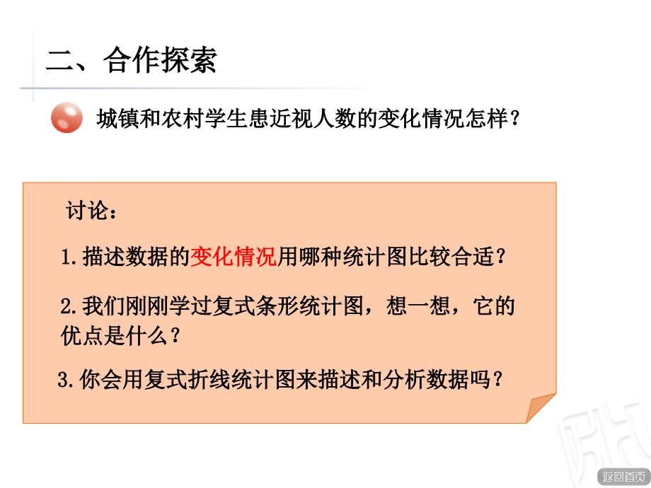 青岛版数学五下第六单元爱护眼睛——复式统计图课件1_第3页