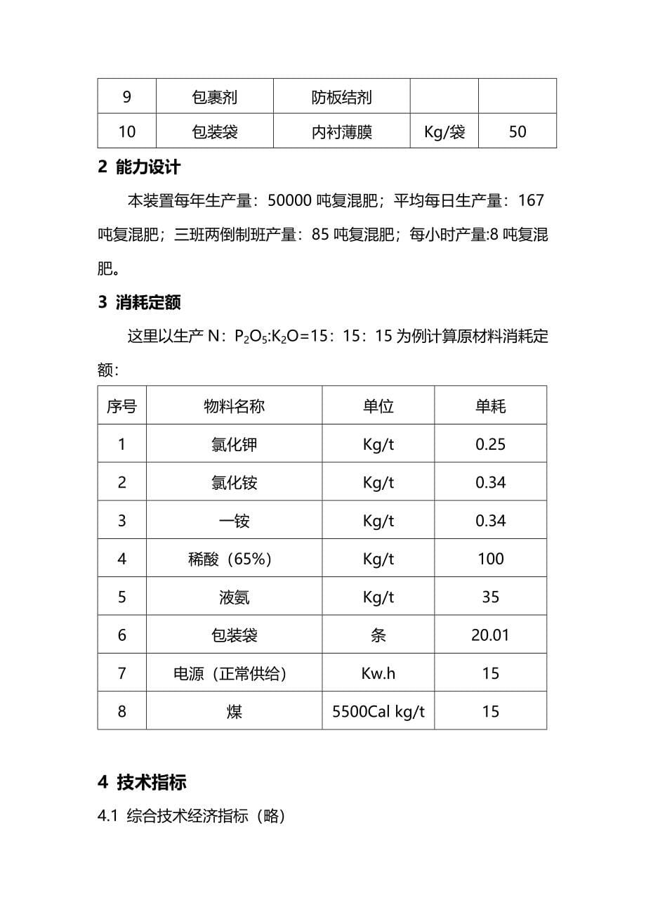 氨酸法造粒工艺及岗位操作规程_第5页