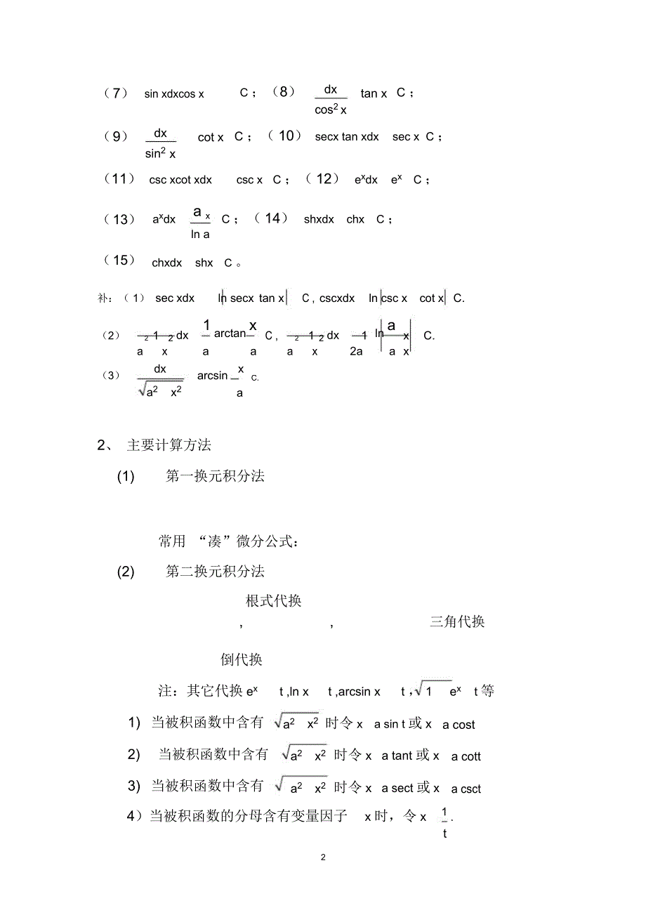 高等数学考研知识点总结3(word文档物超所值)_第2页