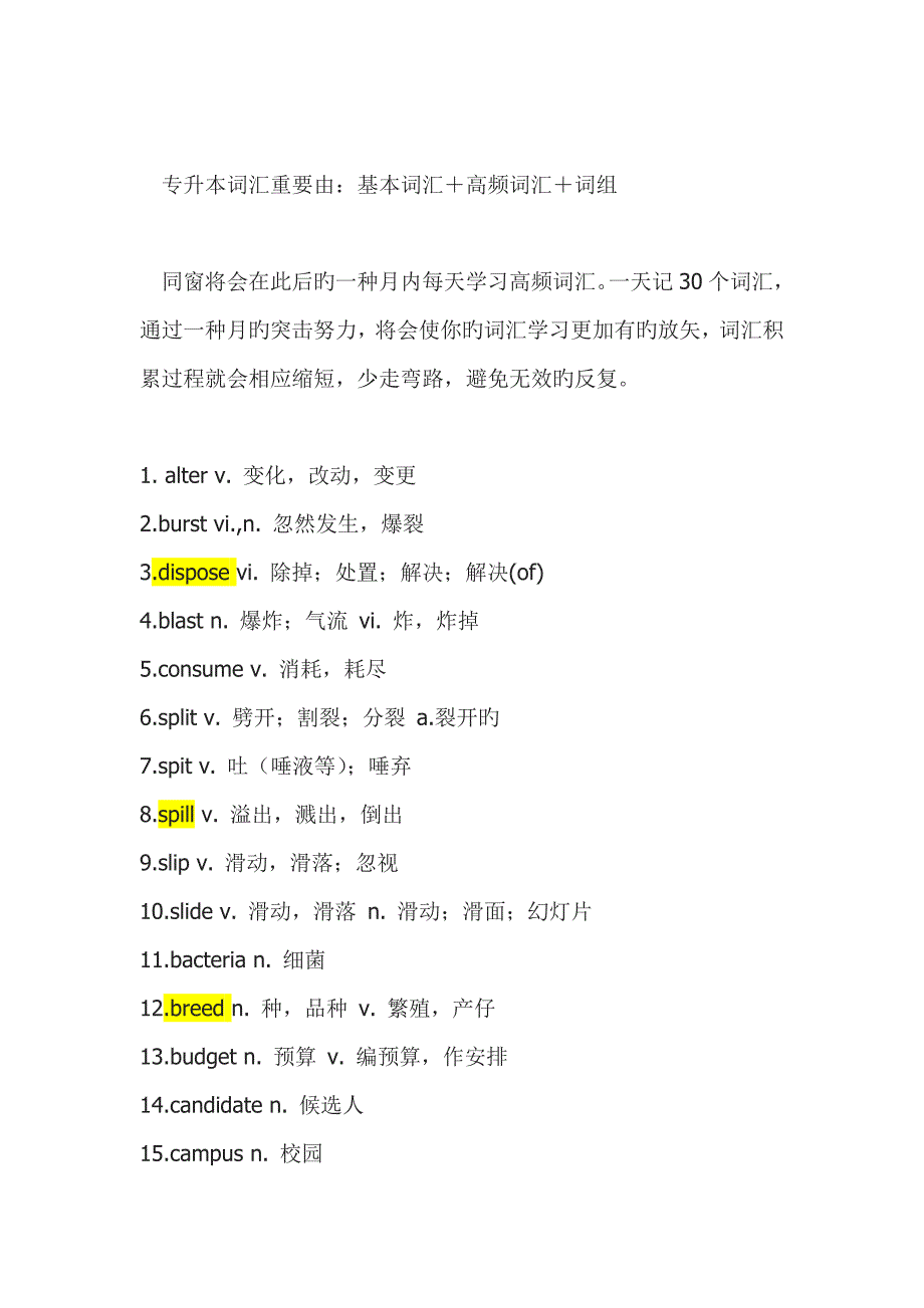 专升本英语高频词汇.doc_第1页