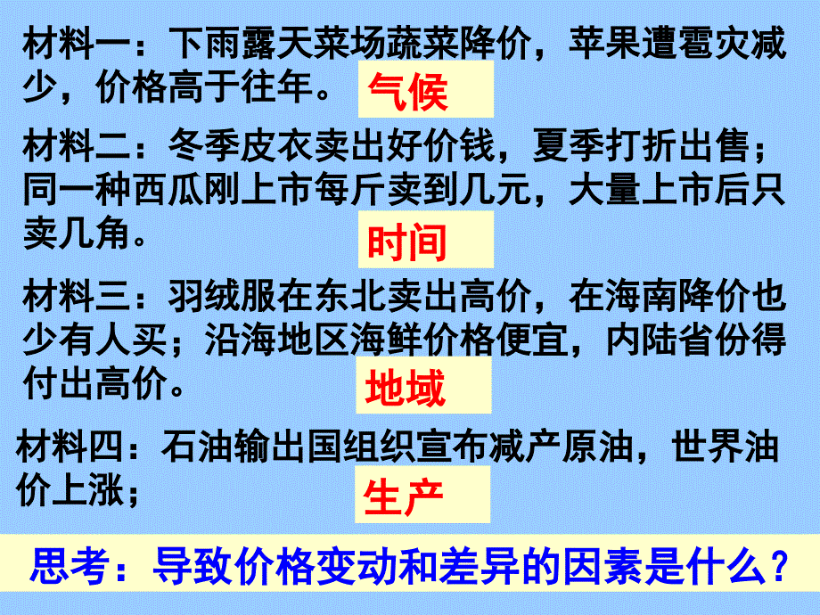 高中政治必修一 经济2.1 影响价格的因素_第4页