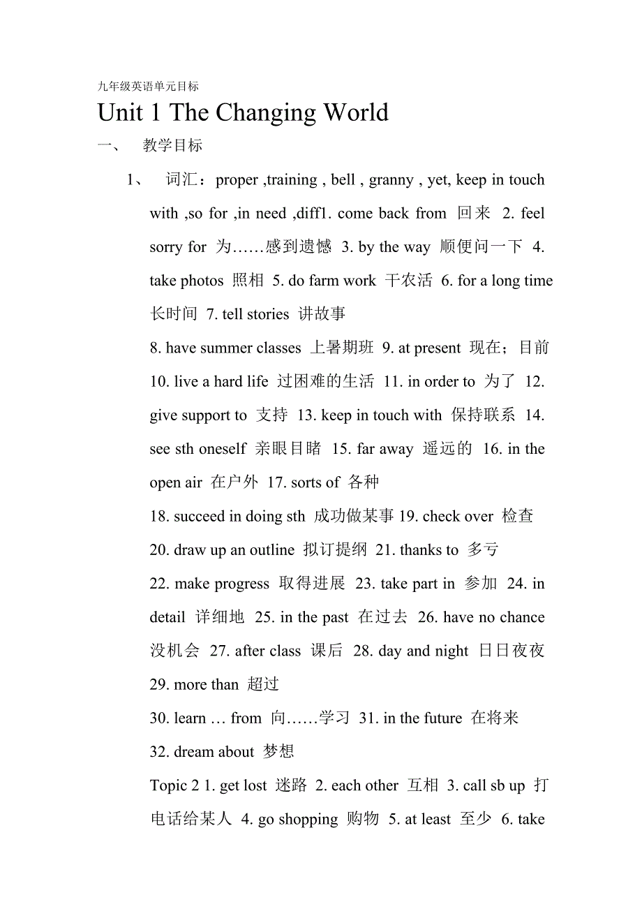 九年级英语教学目标)_第1页