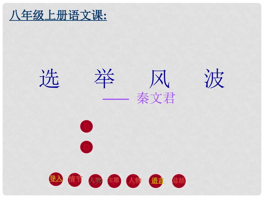 福建省晋江市首峰中学八年级语文上《选举风波》课件_第1页