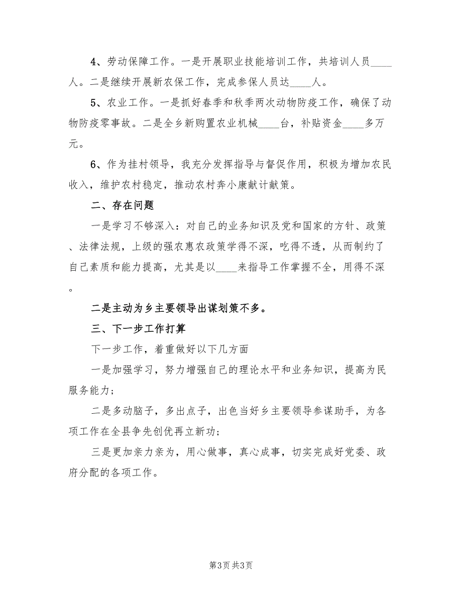 副乡长思想意识提升个人总结_第3页