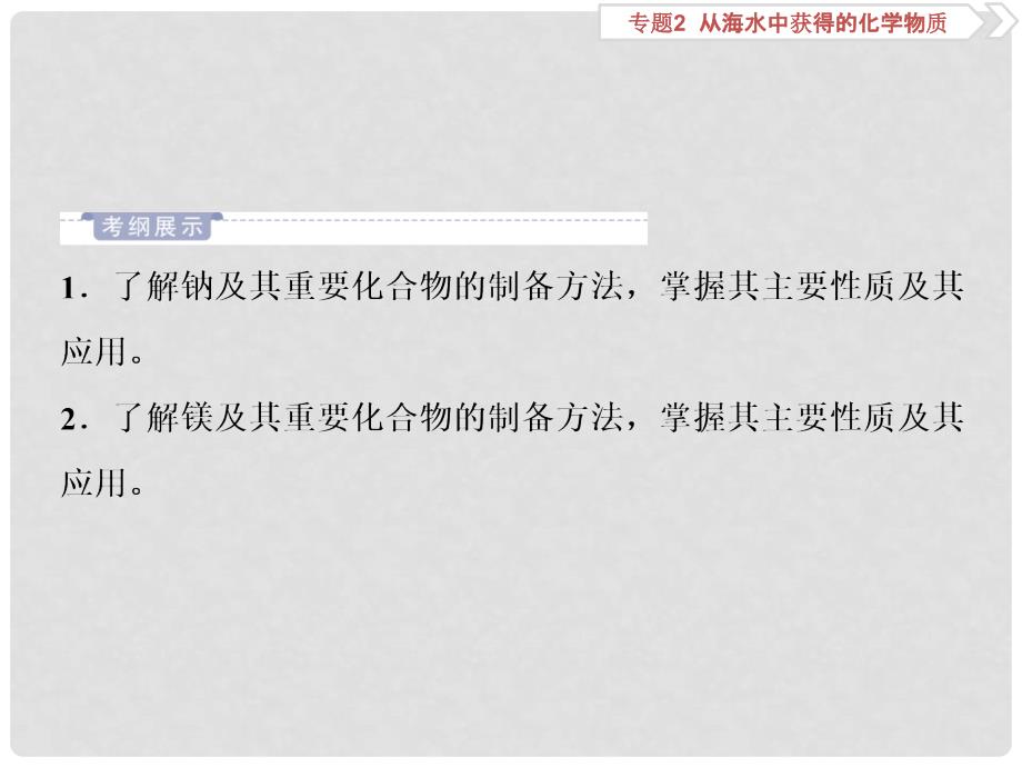 高考化学总复习 专题2 从海水中获得的化学物质 第四单元 钠、镁及其重要化合物课件 苏教版_第2页