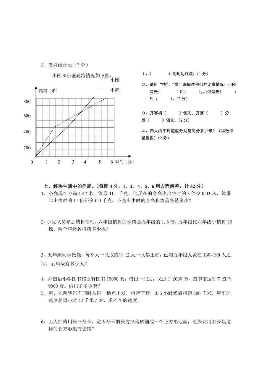 最新苏教版小学五年级下数学阶段质量调研试卷_第3页