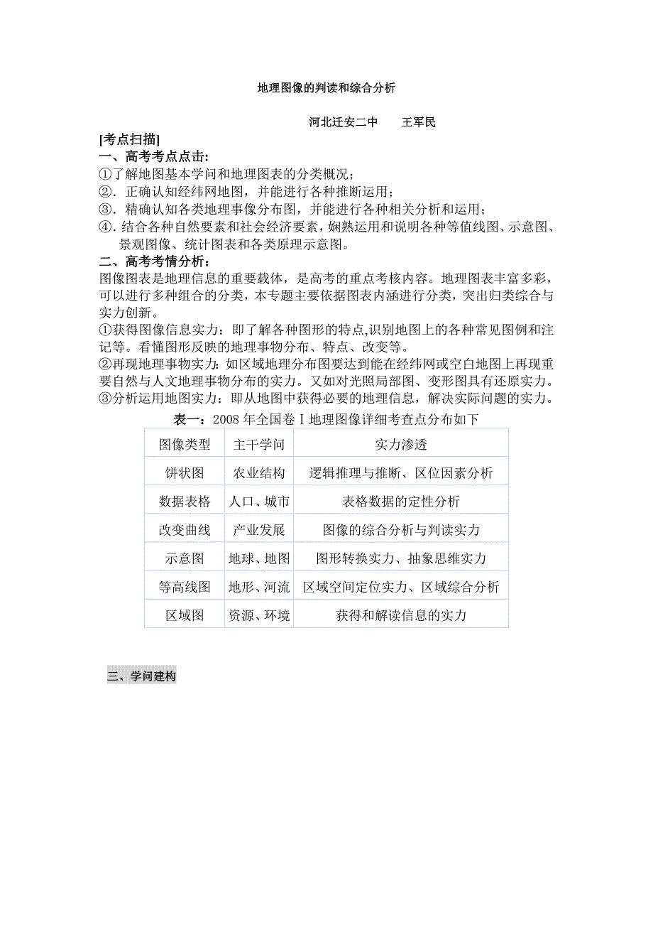 地理图像的判读和综合分析(DOC)_第1页