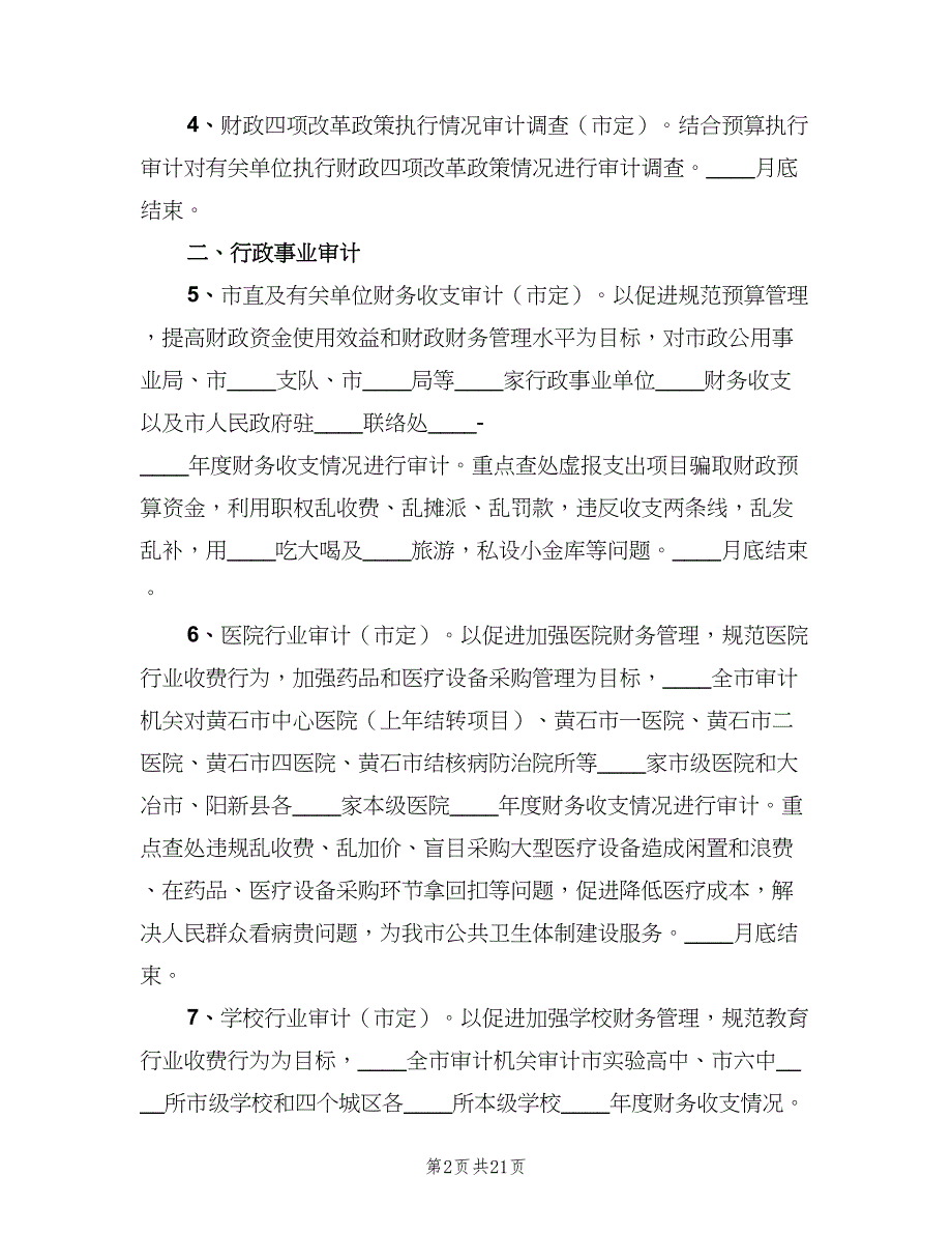 财政审计处2023工作计划范本（八篇）.doc_第2页