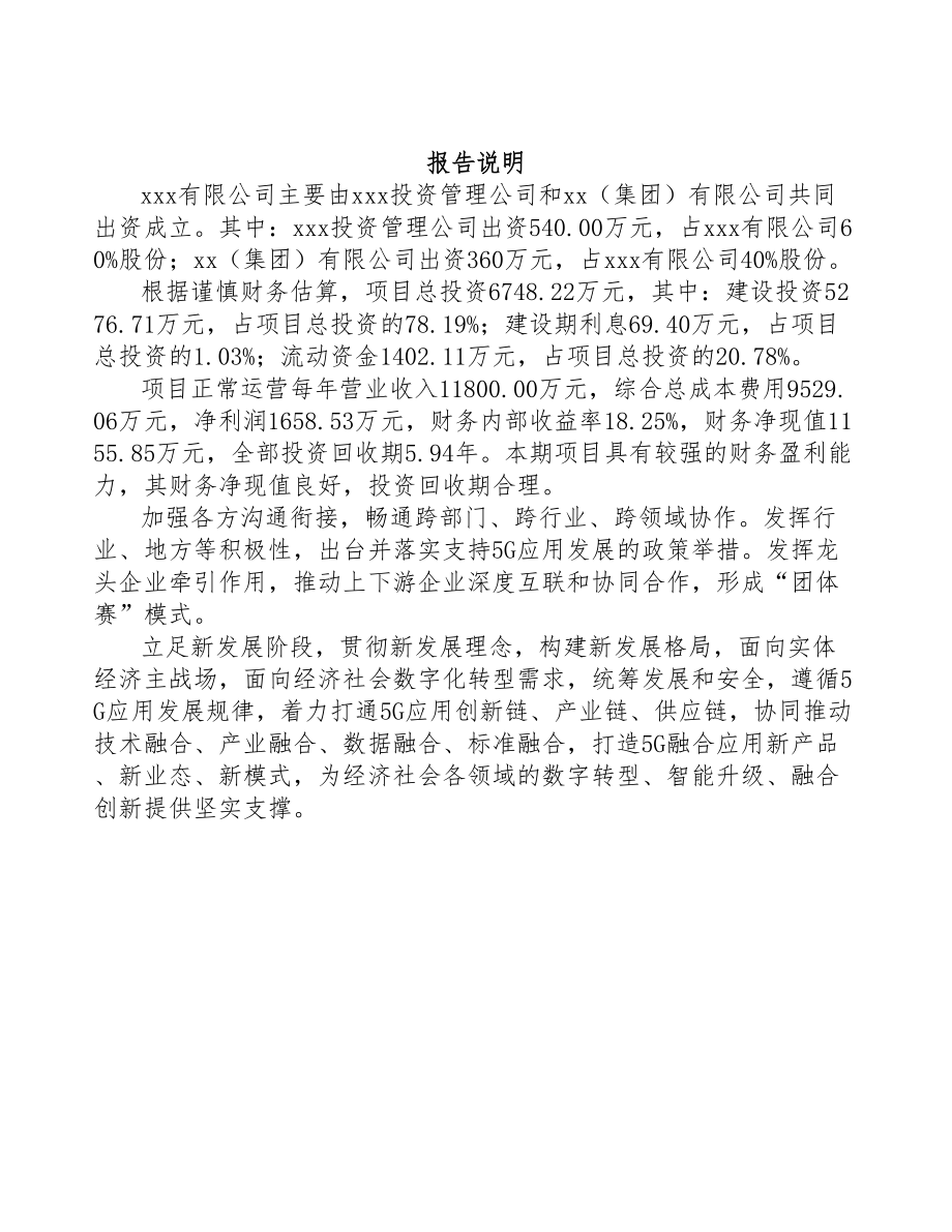邵阳关于成立5G+智能采矿公司可行性研究报告(DOC 84页)_第2页