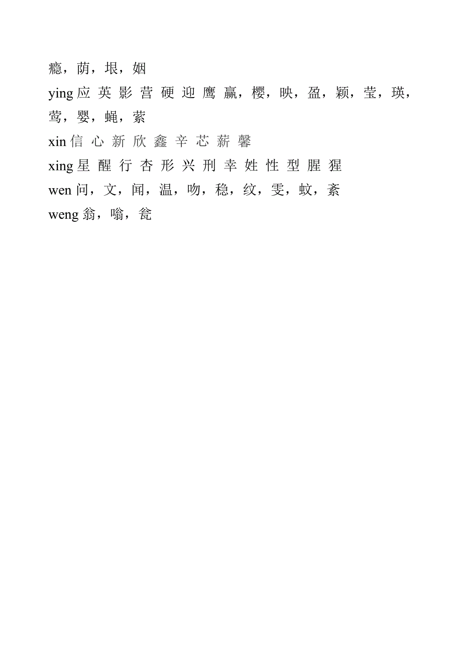 最全版小学生前后鼻音常见字列表_第4页