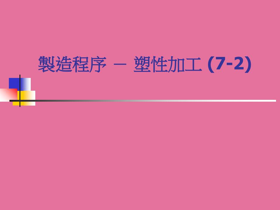 大学制造程序塑性加工ppt课件_第1页