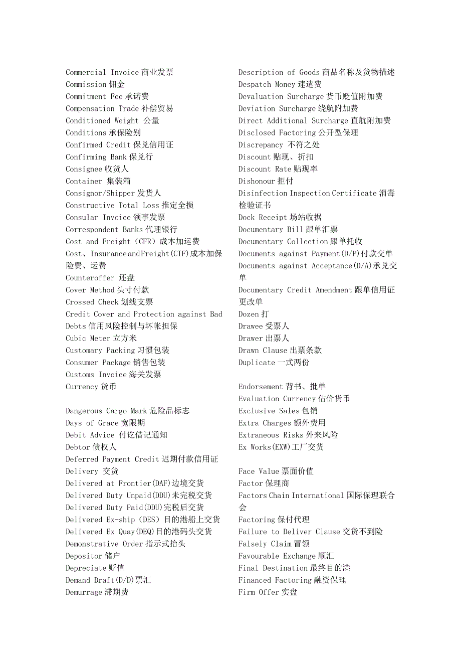 单证和结算常用英语词汇最后_第2页