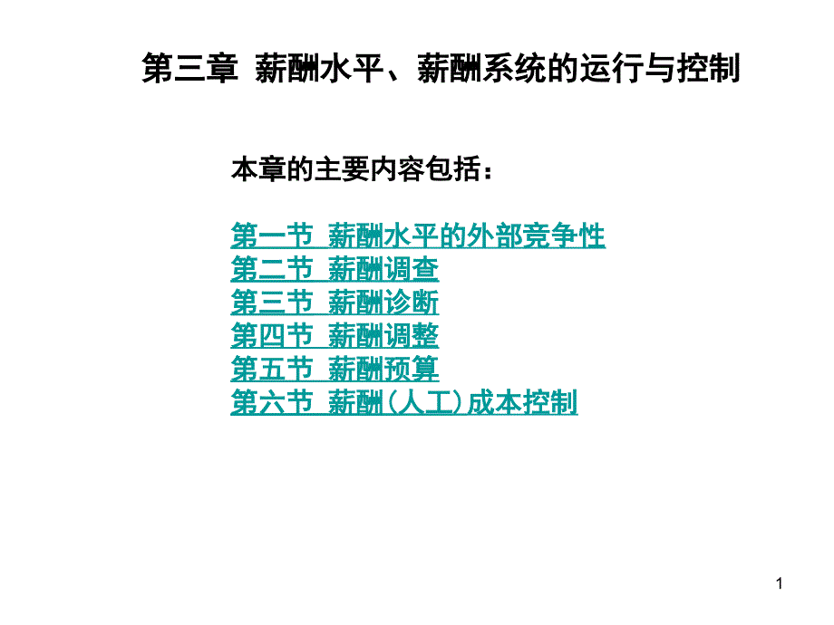 薪酬水平薪酬系统的运行与控制_第1页