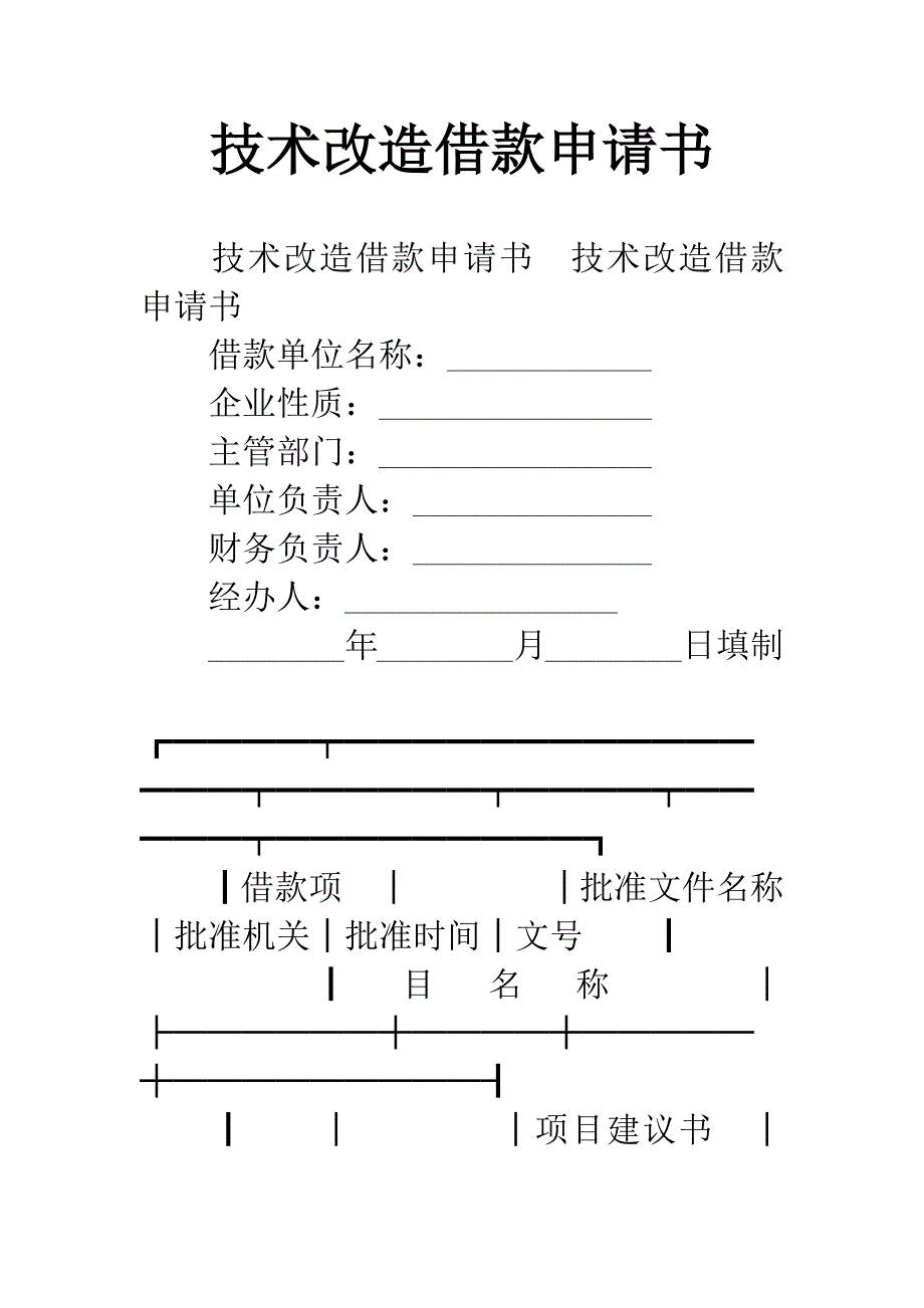 技术改造借款申请书.docx_第1页