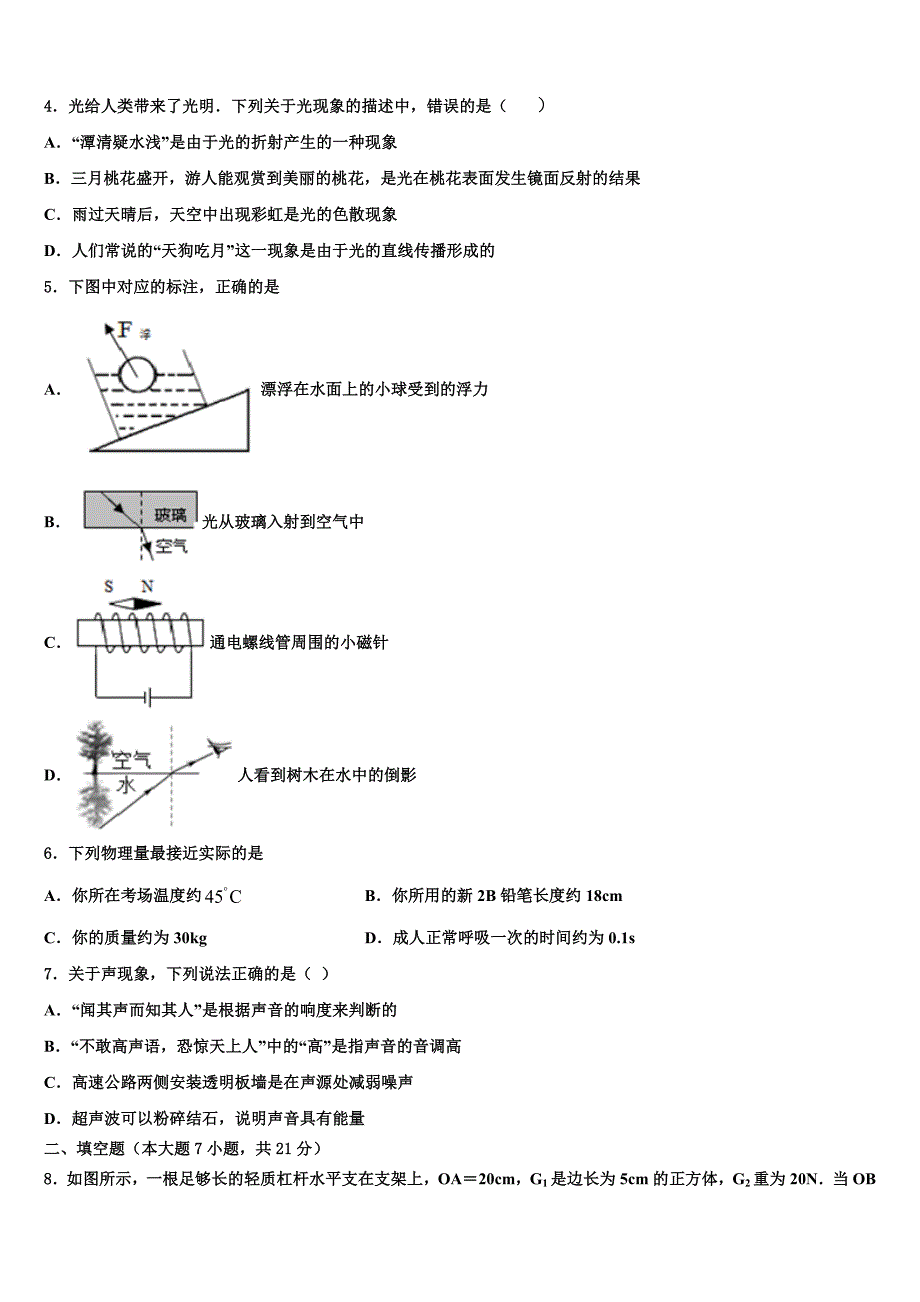 2023年江苏省南京市溧水区达标名校中考物理对点突破模拟测试卷（含答案解析）.doc_第2页
