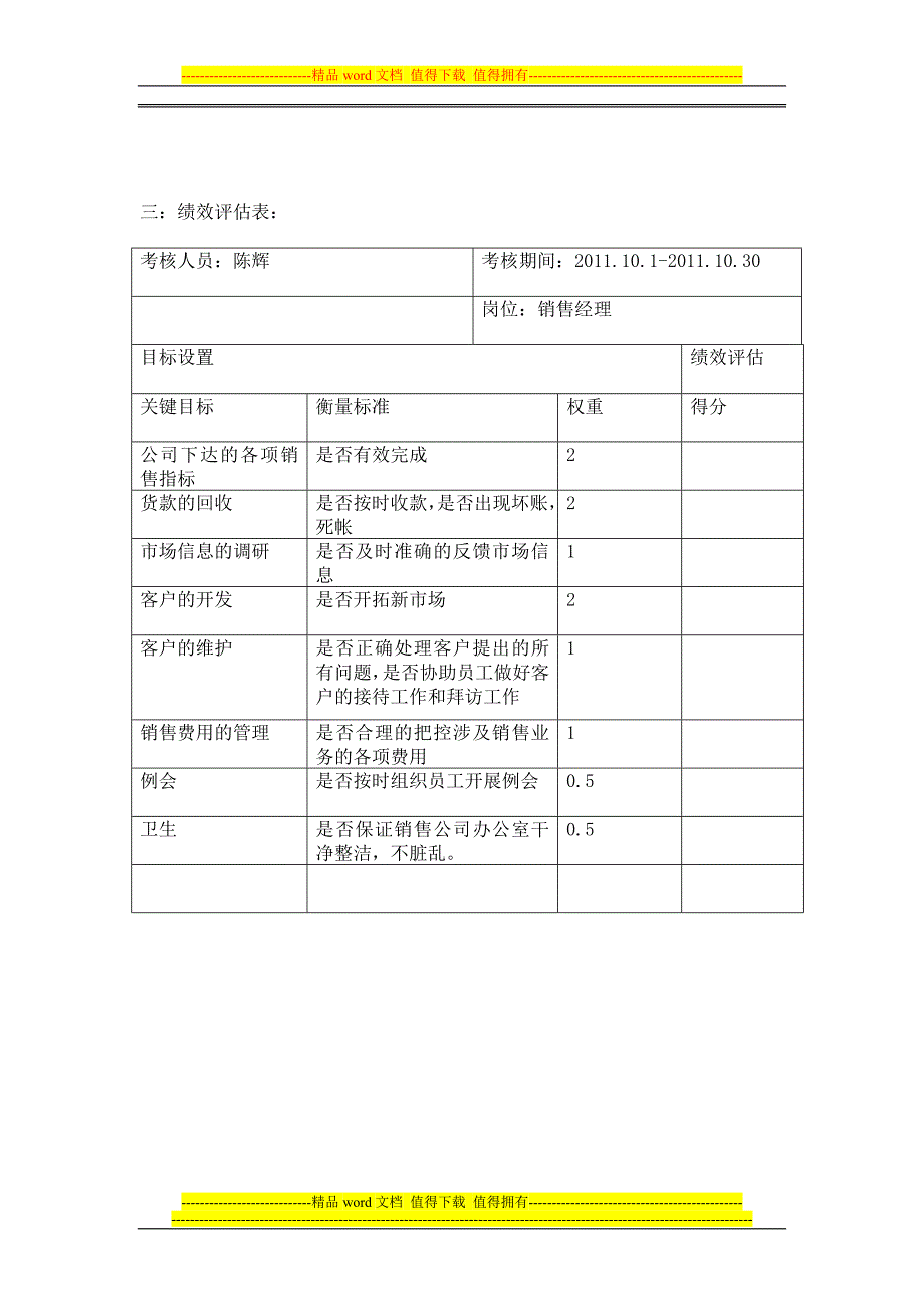 销售经理绩效考核表方案.doc_第2页