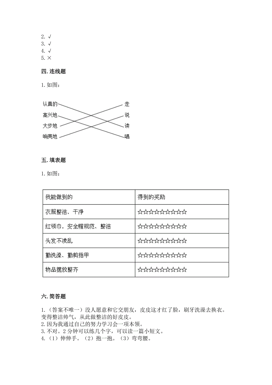 部编版一年级下册道德与法治第一单元《我的好习惯》测试卷及完整答案1套.docx_第4页