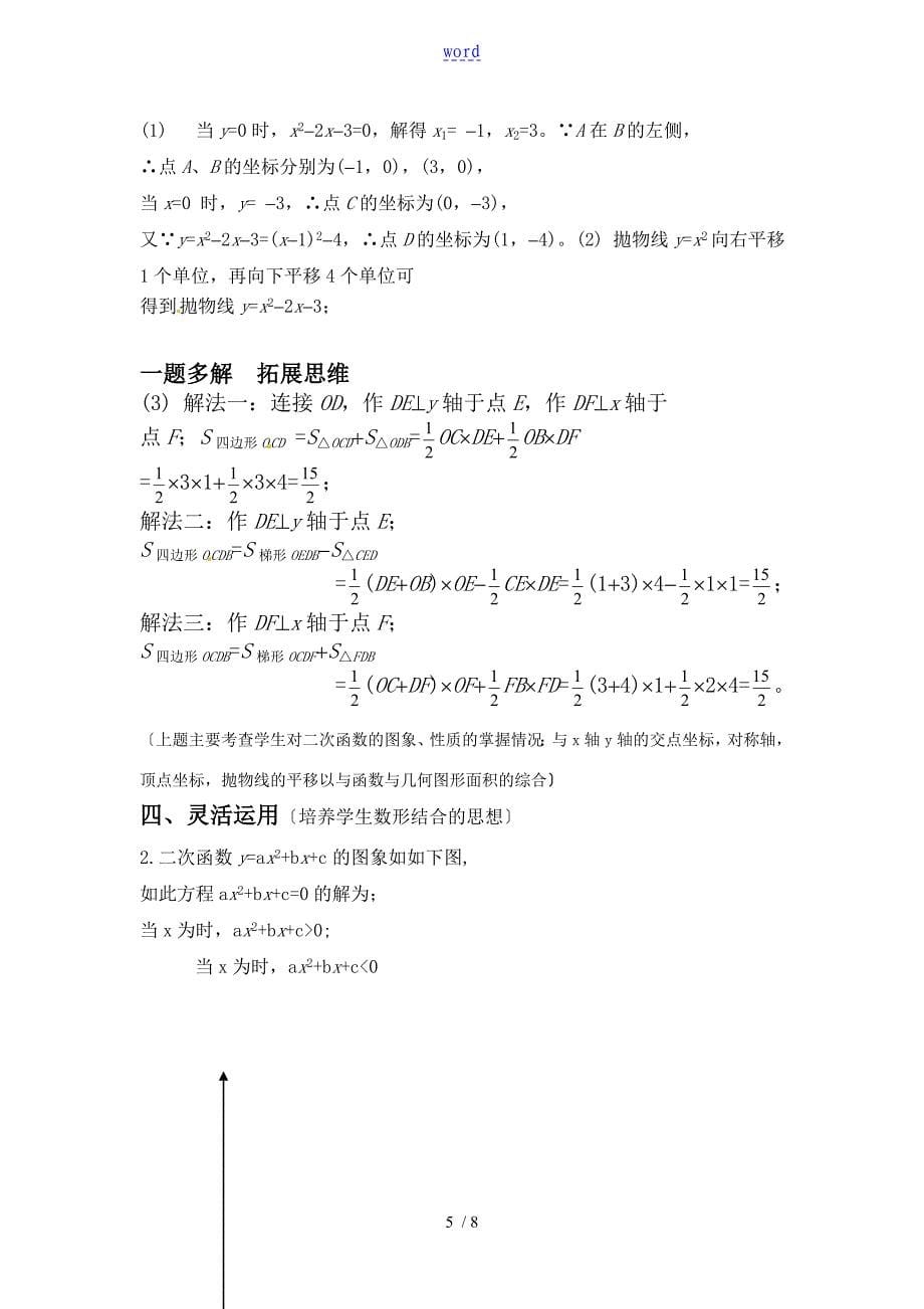 二次函数复习课教学设计课题及课后反思说课稿子_第5页