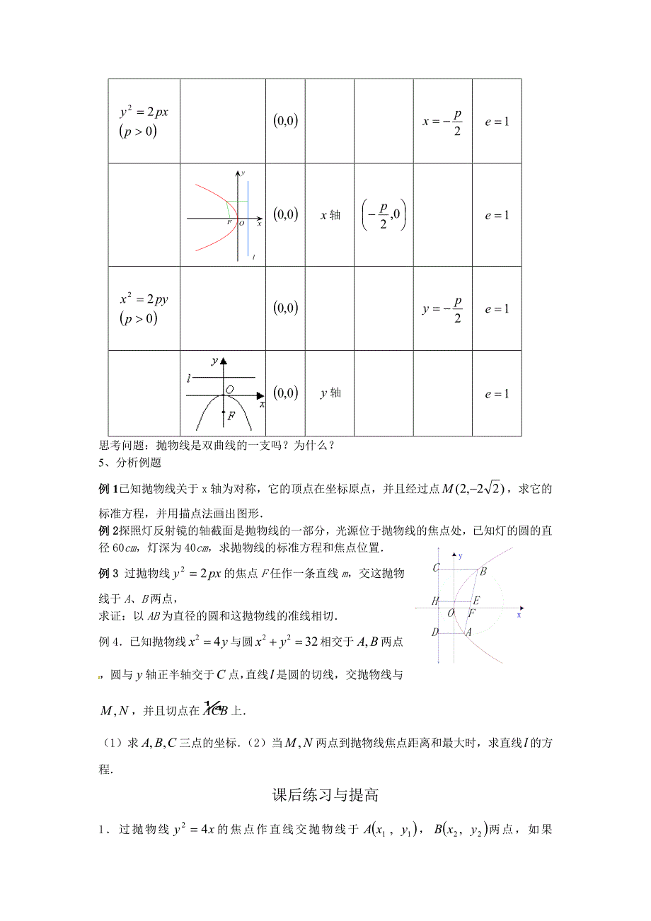 2.4抛物线的简单几何性质(教育精品)_第3页