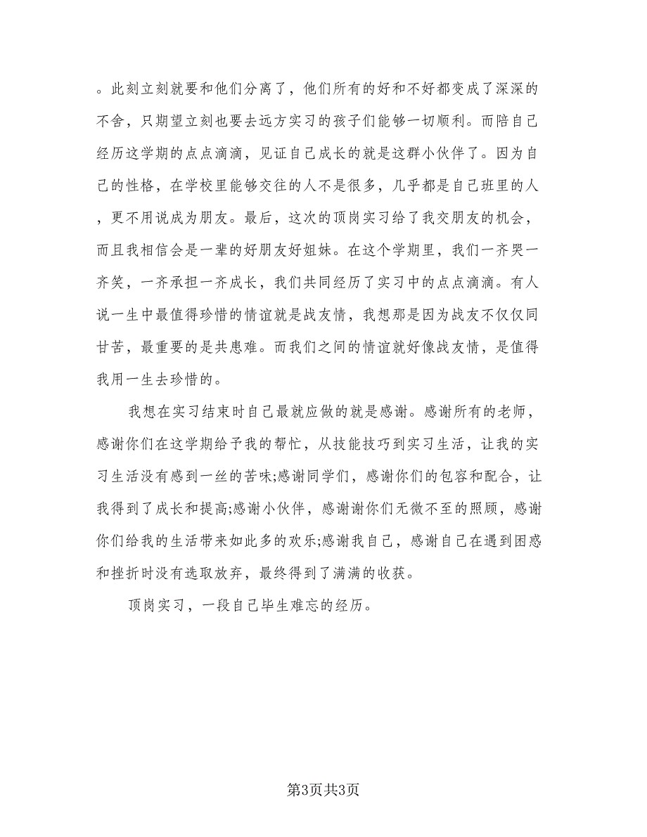 顶岗实习个人总结2023年度总结模板（二篇）.doc_第3页