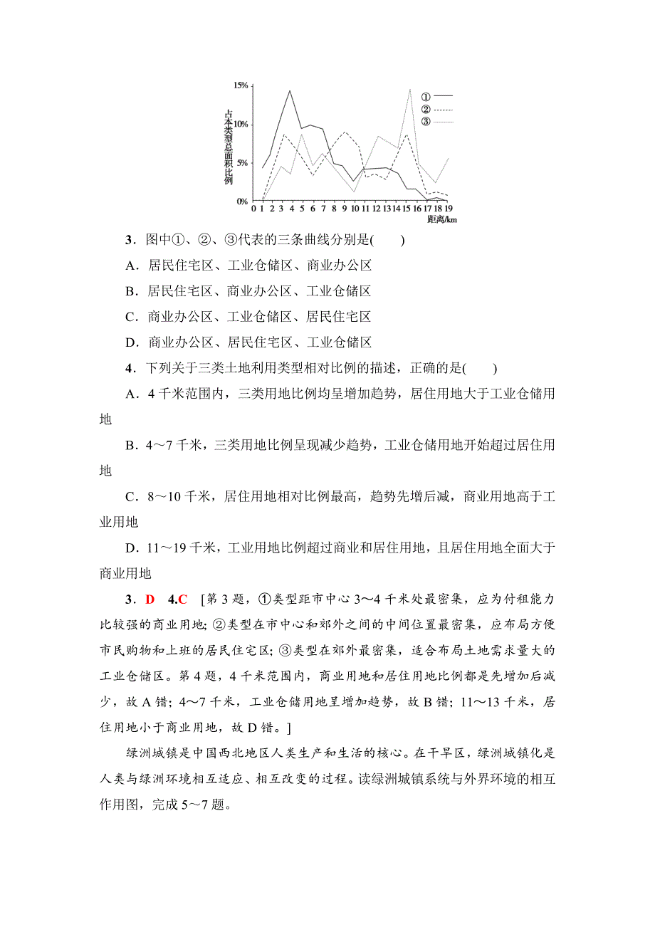 【最新】新坐标高三地理人教版一轮复习课后限时集训：19　城市内部空间结构及不同等级城市的服务功能 Word版含解析_第2页