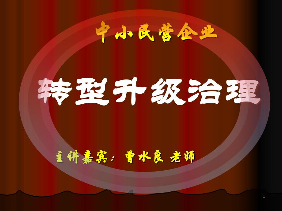 中小民营企业转型升级治理-培训课程.ppt_第1页